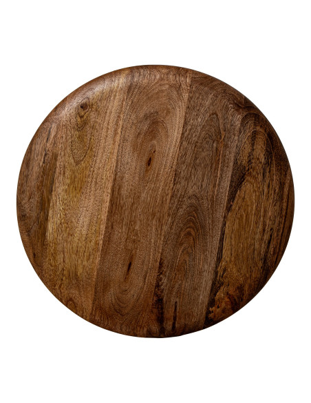 Table d’appoint ronde bois naturel et céramique écrue 40x40x50 cm Nevune  - 4