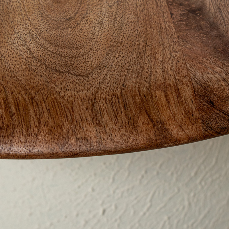 Table d’appoint ronde bois naturel et céramique écrue 40x40x50 cm Nevune  - 5