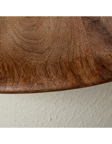 Table d’appoint ronde bois naturel et céramique écrue 40x40x50 cm Nevune  - 5