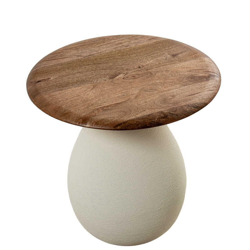 Table d’appoint ronde bois et céramique 40x40x38 cm Nevune  - 3