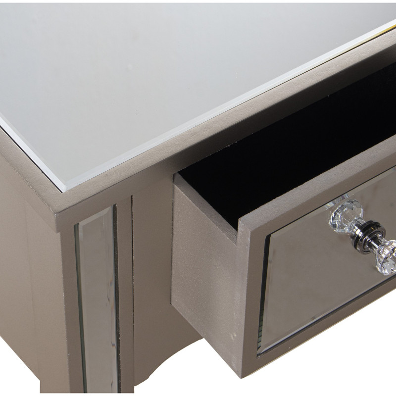 Console d’entrée miroir 4 tiroirs champagne 110x30x80 cm Lyeova  - 4