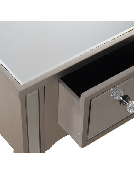 Console d’entrée miroir 4 tiroirs champagne 110x30x80 cm Lyeova  - 4