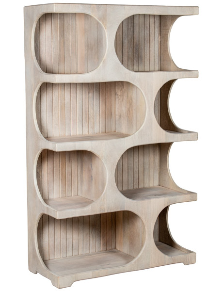 Étagère bibliothèque bois de manguier clair 91x38x149 cm Syvuna  - 1