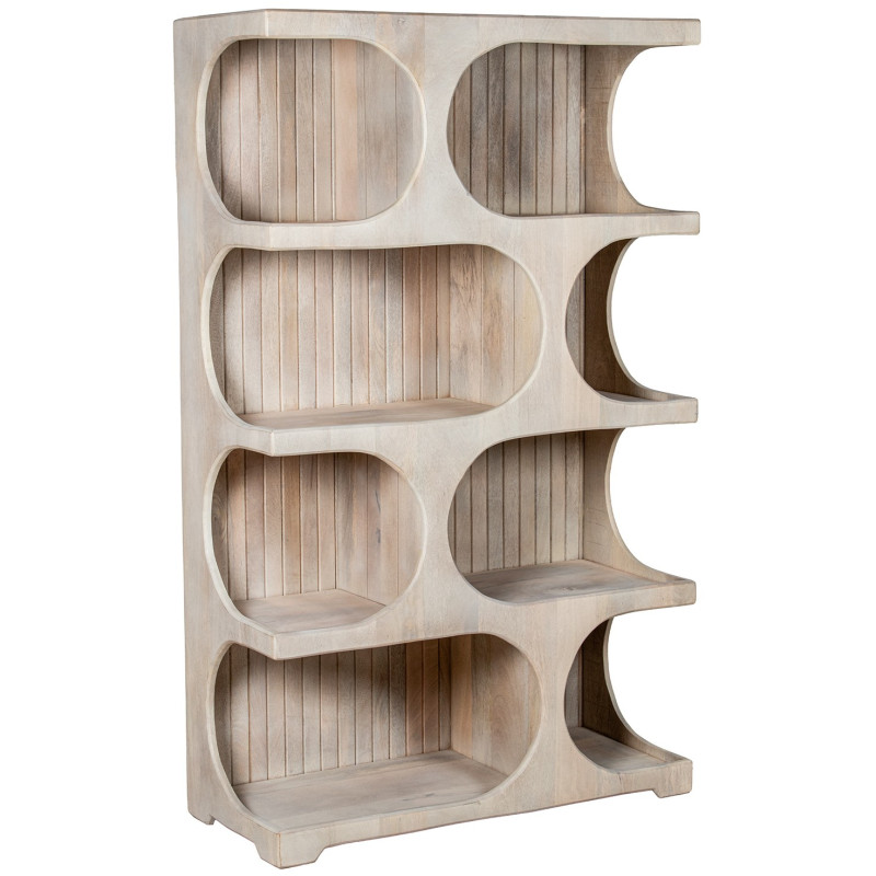 Étagère bibliothèque bois de manguier clair 91x38x149 cm Syvuna  - 1