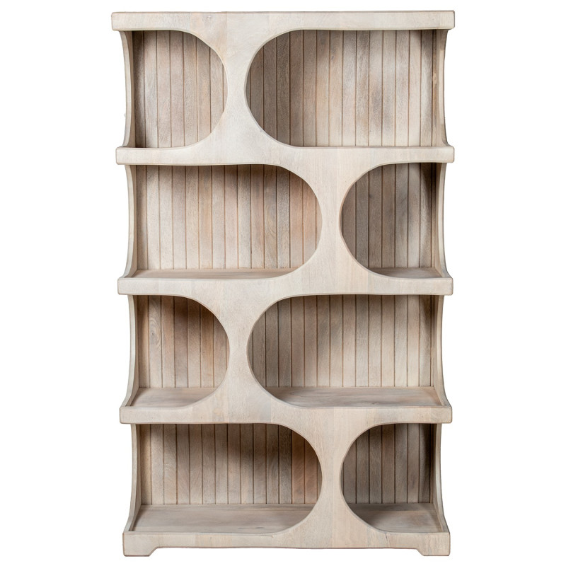 Étagère bibliothèque bois de manguier clair 91x38x149 cm Syvuna  - 3