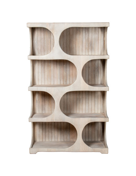 Étagère bibliothèque bois de manguier clair 91x38x149 cm Syvuna  - 3