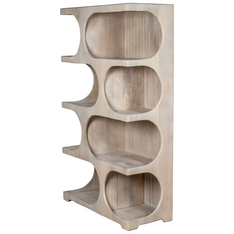 Étagère bibliothèque bois de manguier clair 91x38x149 cm Syvuna  - 4