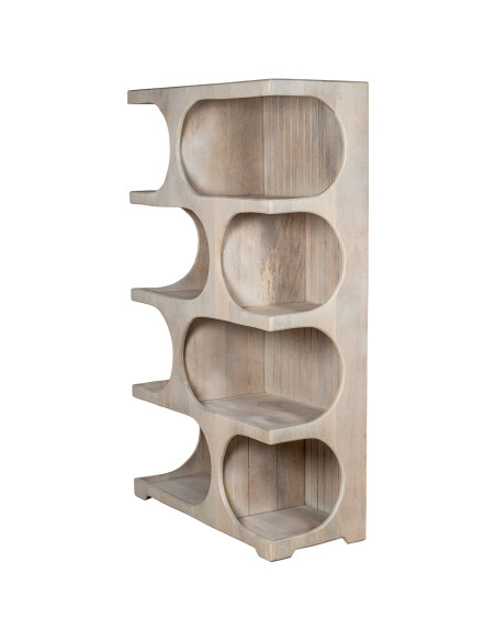 Étagère bibliothèque bois de manguier clair 91x38x149 cm Syvuna  - 4