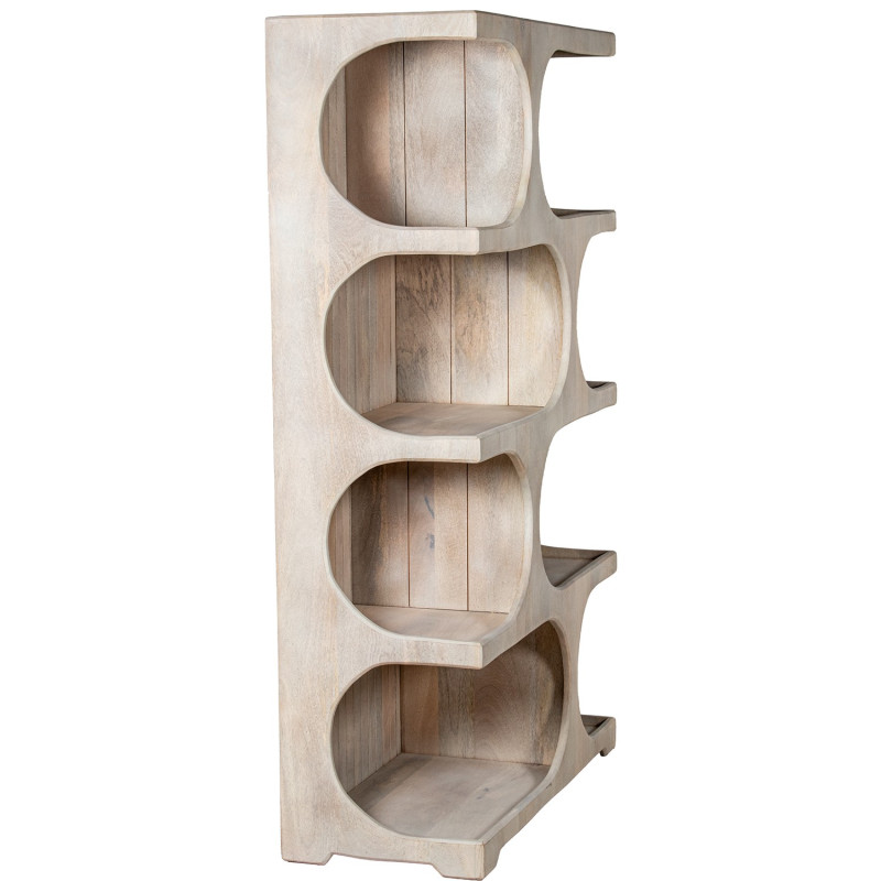 Étagère bibliothèque bois de manguier clair 91x38x149 cm Syvuna  - 5