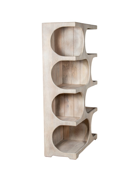Étagère bibliothèque bois de manguier clair 91x38x149 cm Syvuna  - 5