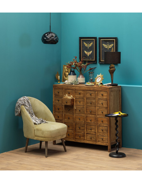 Commode apothicaire 30 tiroirs acajou brun 105x42x100 cm Mercerie  - 2