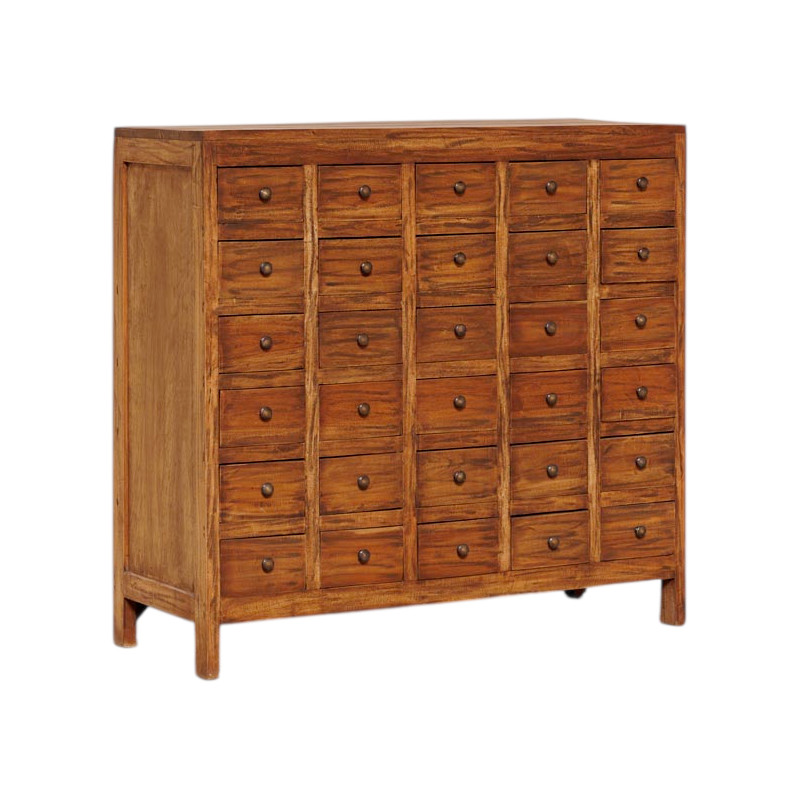 Commode apothicaire 30 tiroirs acajou brun 105x42x100 cm Mercerie  - 1