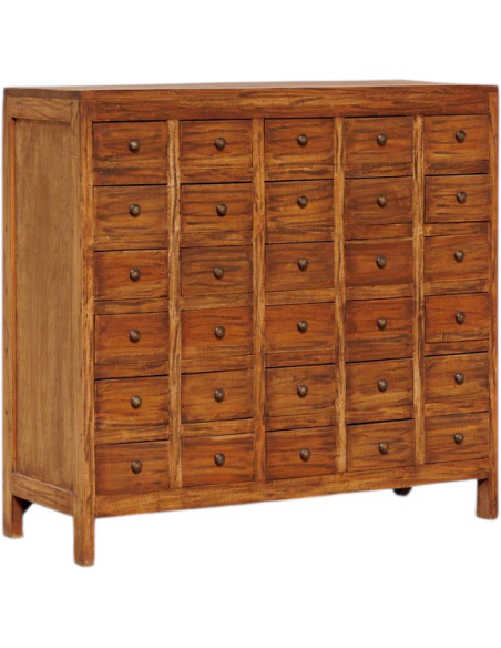 Commode apothicaire 30 tiroirs acajou brun 105x42x100 cm Mercerie  - 1
