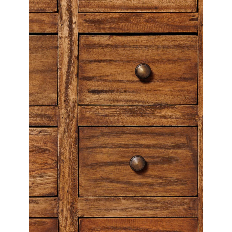 Commode apothicaire 30 tiroirs acajou brun 105x42x100 cm Mercerie  - 6