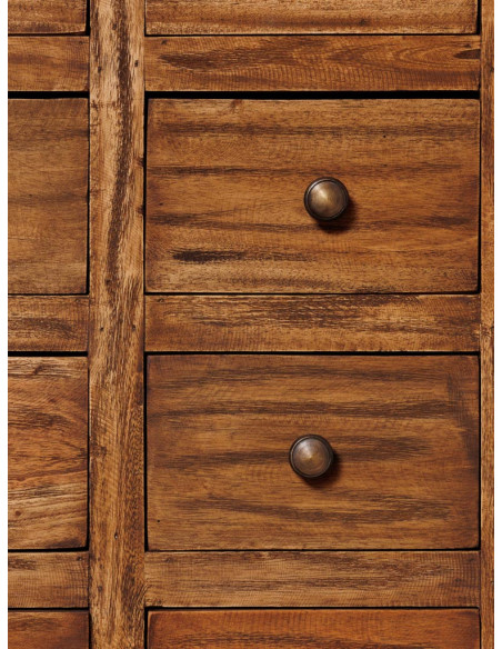 Commode apothicaire 30 tiroirs acajou brun 105x42x100 cm Mercerie  - 6