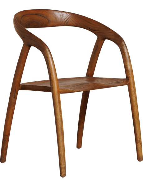 Chaise bois de sungkai foncé avec accoudoirs 56x53x76 cm Lenor  - 1