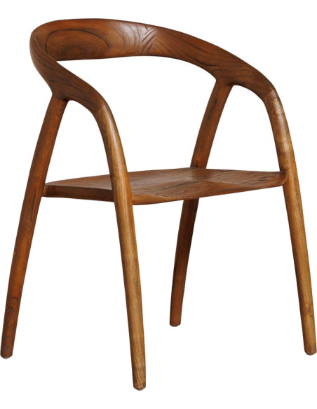 Chaise bois de sungkai foncé avec accoudoirs 56x53x76 cm Lenor  - 1
