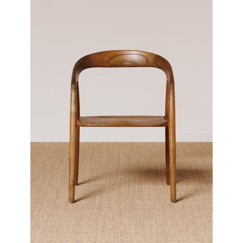 Chaise bois de sungkai foncé avec accoudoirs 56x53x76 cm Lenor  - 4