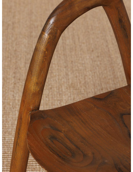 Chaise bois de sungkai foncé avec accoudoirs 56x53x76 cm Lenor  - 7