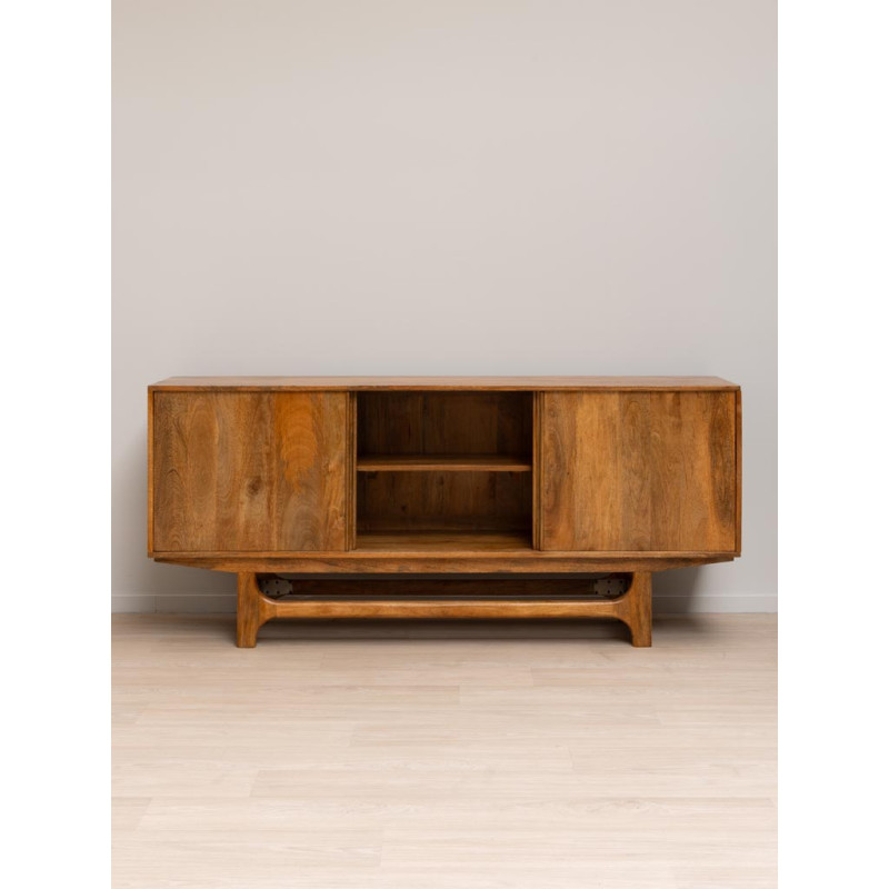 Buffet enfilade manguier portes coulissantes 180x44,5x80 cm Swann  - 4