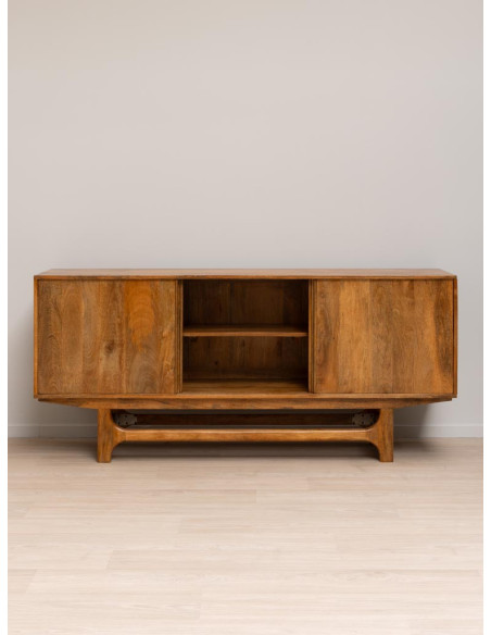 Buffet enfilade manguier portes coulissantes 180x44,5x80 cm Swann  - 4