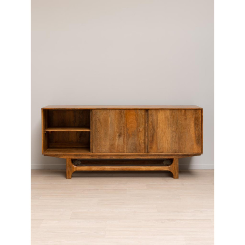 Buffet enfilade manguier portes coulissantes 180x44,5x80 cm Swann  - 5