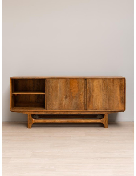 Buffet enfilade manguier portes coulissantes 180x44,5x80 cm Swann  - 5