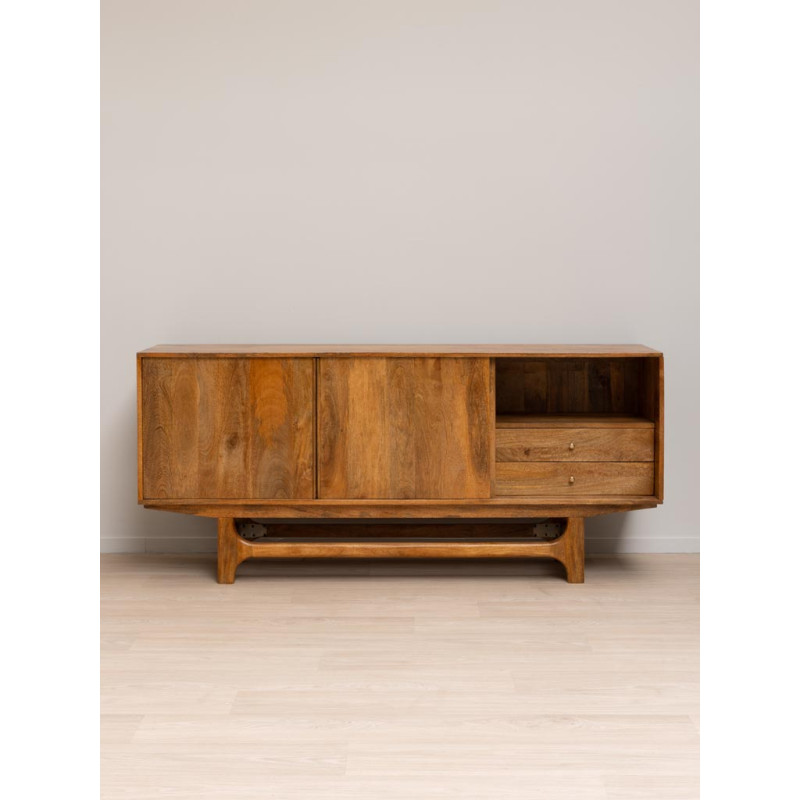 Buffet enfilade manguier portes coulissantes 180x44,5x80 cm Swann  - 6