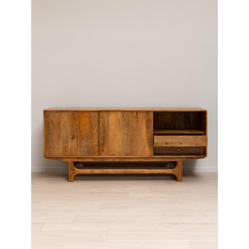 Buffet enfilade manguier portes coulissantes 180x44,5x80 cm Swann  - 7
