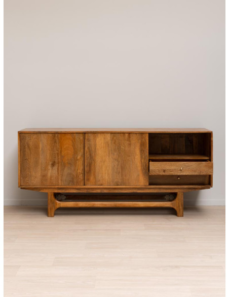 Buffet enfilade manguier portes coulissantes 180x44,5x80 cm Swann  - 7