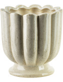 Cache-pot céramique beige cannelé 15,5 cm Dovori