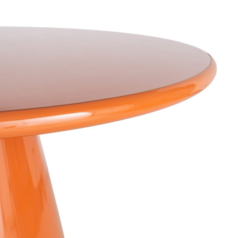 Table à manger ronde orange laqué brillant 120 cm Orvaya Ixia - 2