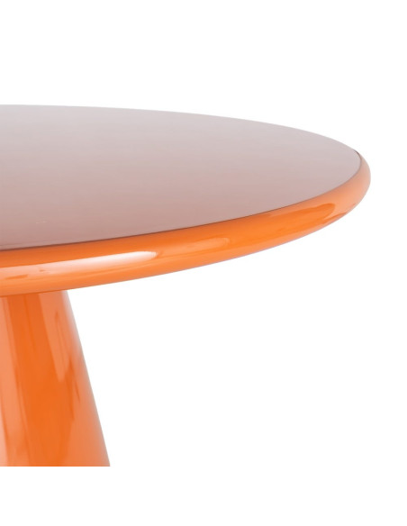 Table à manger ronde orange laqué brillant 120 cm Orvaya Ixia - 2