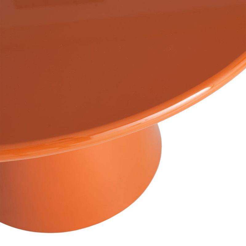 Table à manger ronde orange laqué brillant 120 cm Orvaya Ixia - 3