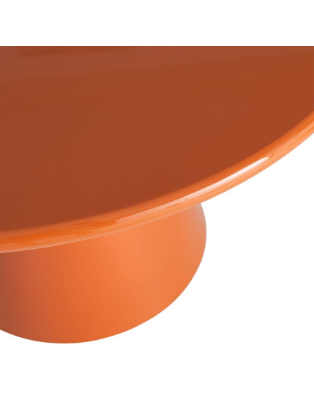Table à manger ronde orange laqué brillant 120 cm Orvaya Ixia - 3