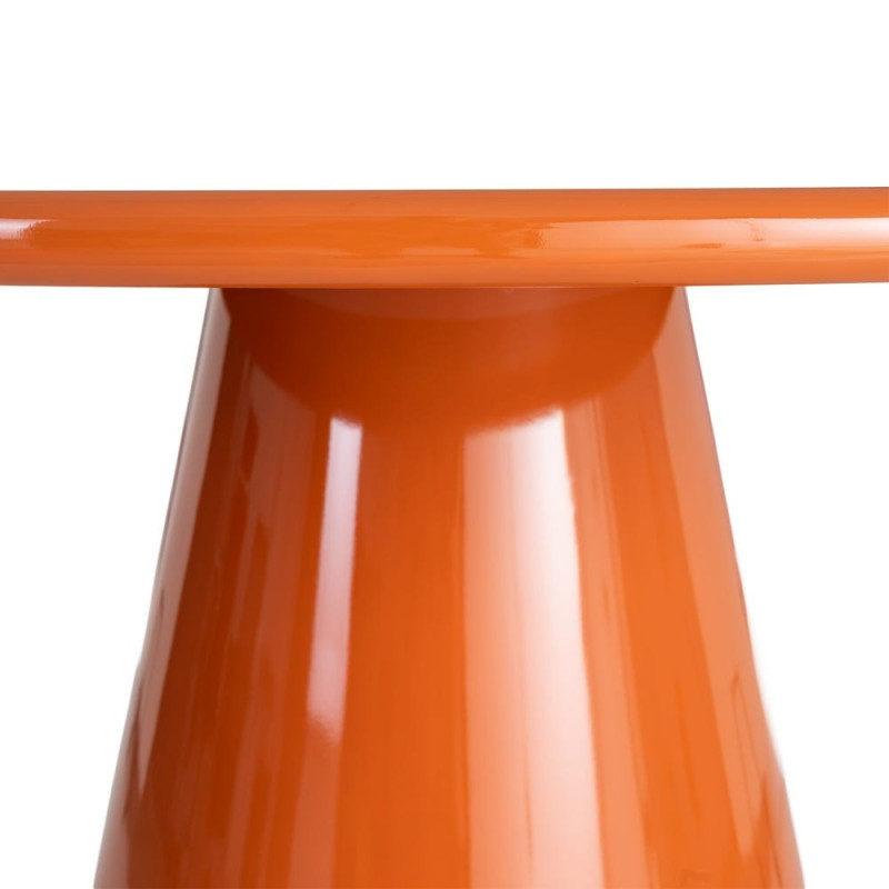 Table à manger ronde orange laqué brillant 120 cm Orvaya Ixia - 4