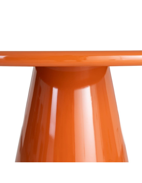 Table à manger ronde orange laqué brillant 120 cm Orvaya Ixia - 4