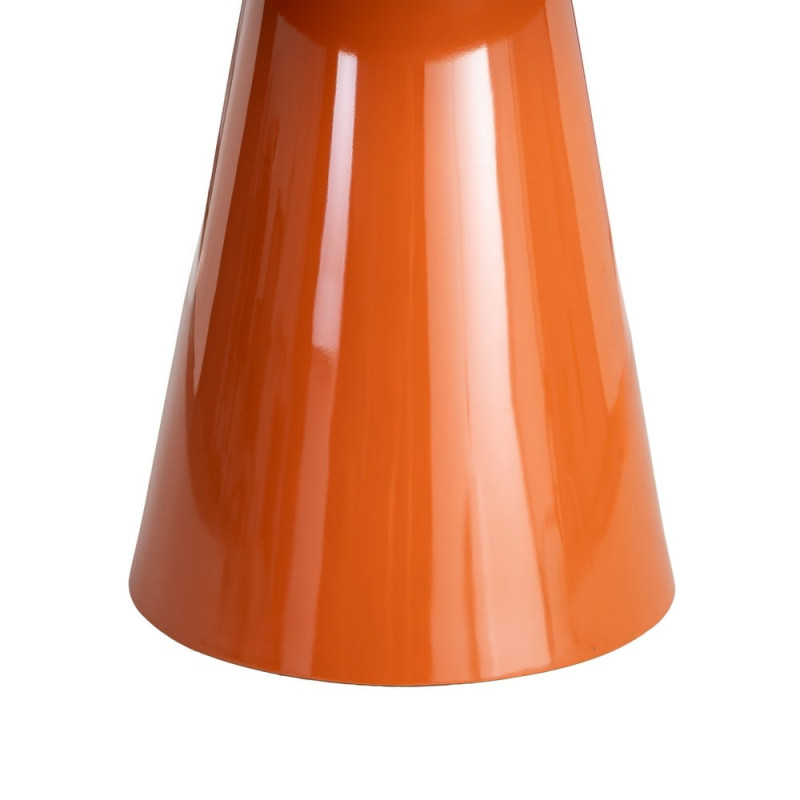Table à manger ronde orange laqué brillant 120 cm Orvaya Ixia - 5