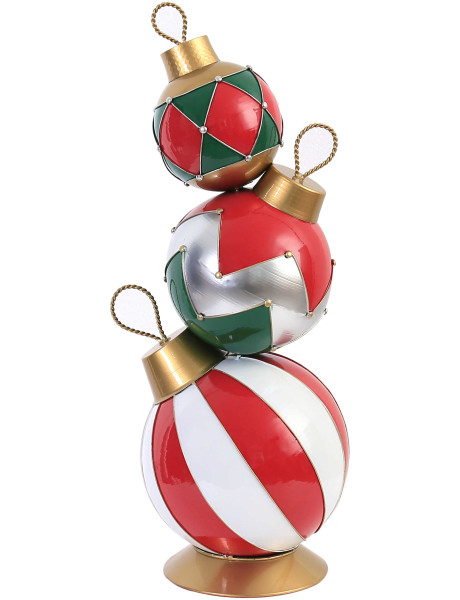 Décoration Noël à poser boules métal 25x30x69 cm Qivori  - 1