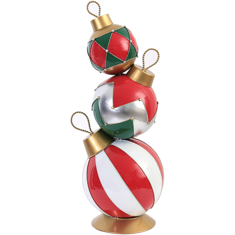 Décoration Noël à poser boules métal 25x30x69 cm Qivori  - 1