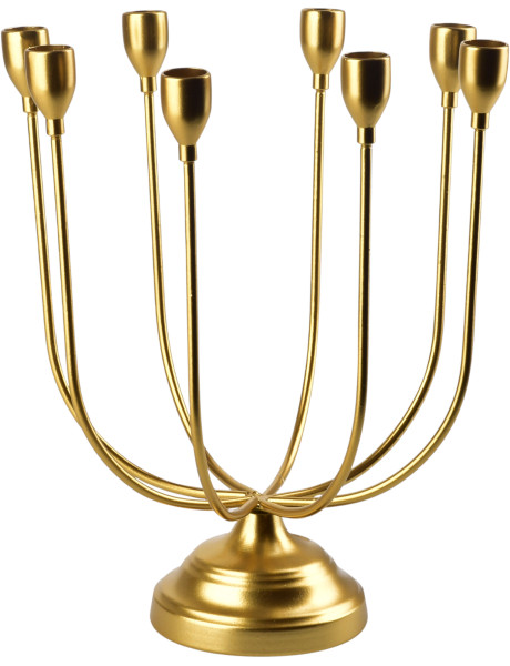 Chandelier 8 branches métal doré 32 cm Lyeeni  - 1