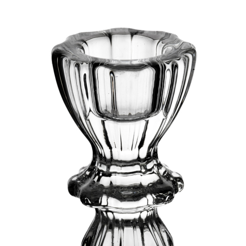 Bougeoir en verre transparent 7,5x7,5x11 cm Kivora  - 3