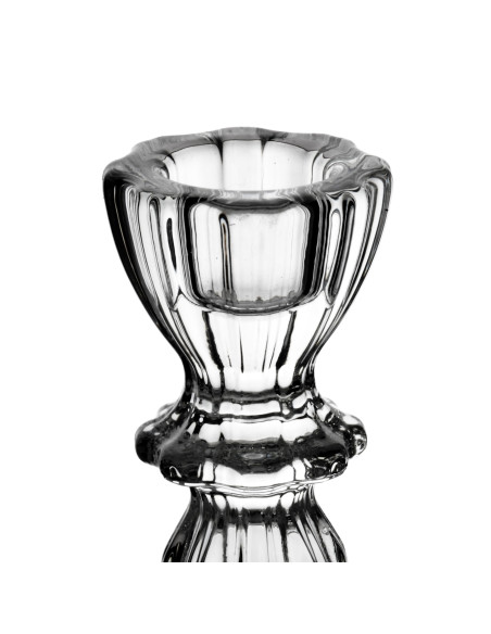 Bougeoir en verre transparent 7,5x7,5x11 cm Kivora  - 3
