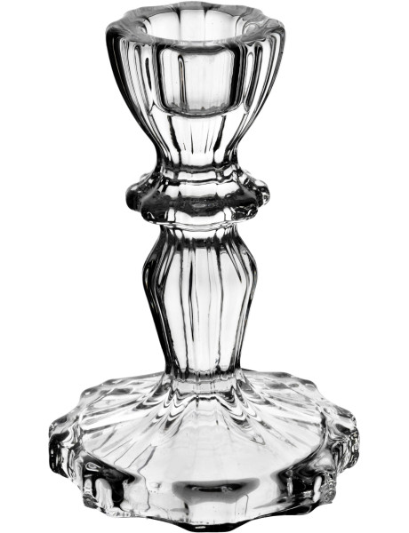 Bougeoir en verre transparent 7,5x7,5x11 cm Kivora  - 1