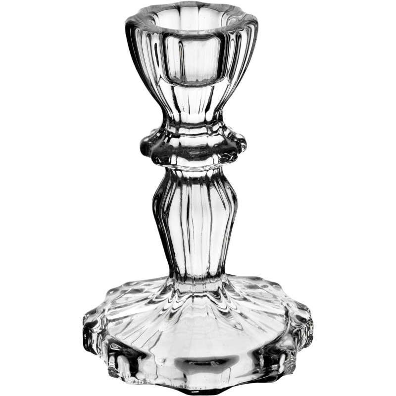 Bougeoir en verre transparent 7,5x7,5x11 cm Kivora  - 1