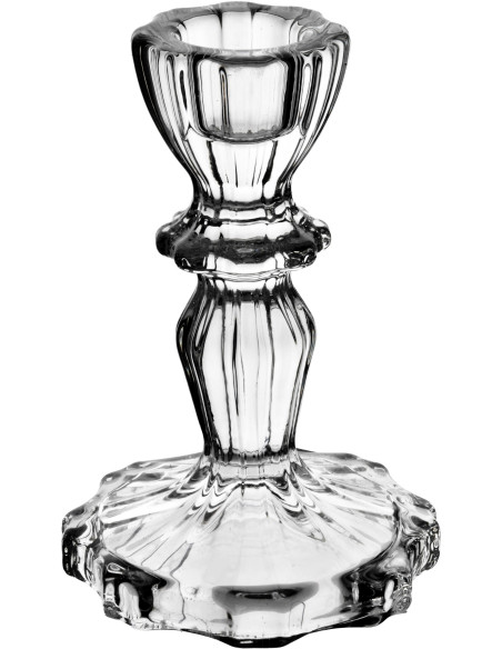 Bougeoir en verre transparent 7,5x7,5x11 cm Kivora  - 1