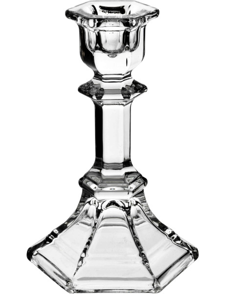 Bougeoir verre transparent 8x8x14,5 cm Kivivo  - 1