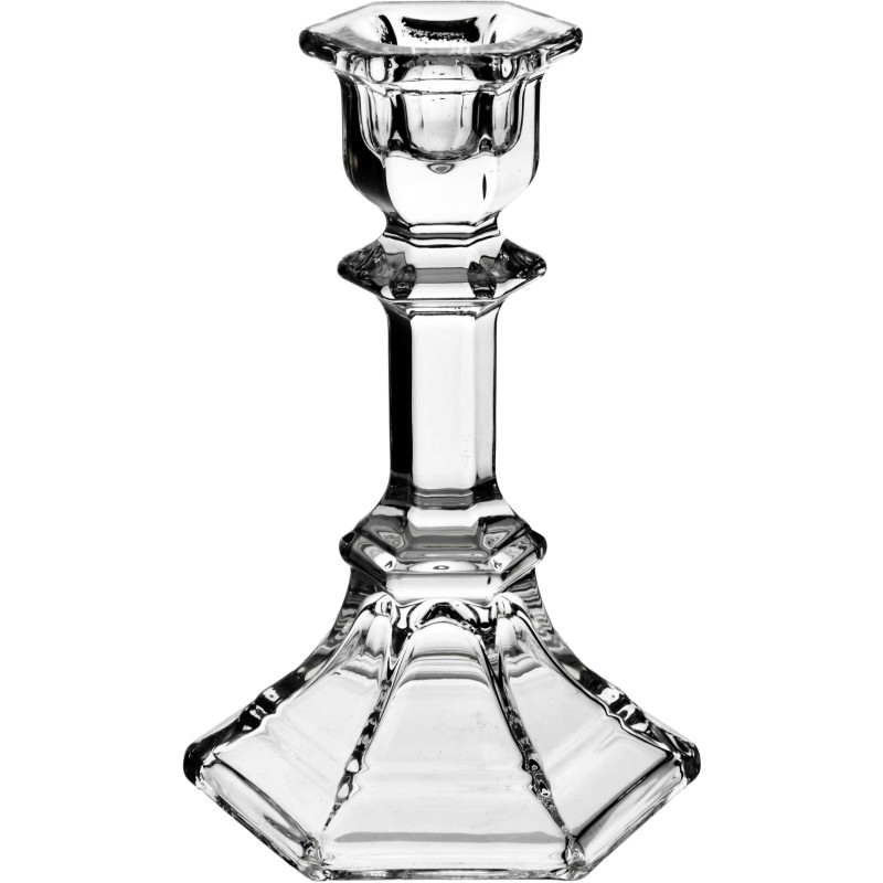 Bougeoir verre transparent 8x8x14,5 cm Kivivo  - 1