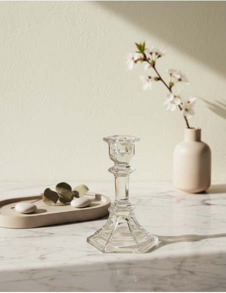 Bougeoir verre transparent 8x8x14,5 cm Kivivo  - 2
