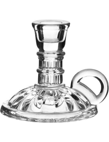 Bougeoir à anse en verre transparent 12x6 cm Pyrune  - 1